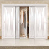 Bespoke Thruslide Verona Glazed 4 Door Wardrobe and Frame Kit - White Primed