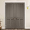 Prefinished Victorian 4 Panel Oak Shaker Door Pair - Choose Your Colour