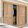 Bespoke Thruslide Victorian Oak 4 Panel 4 Door Wardrobe and Frame Kit - Prefinished