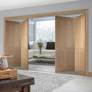 Image: Bespoke Thrufold Victorian 4P Oak Shaker Folding 2+2 Door