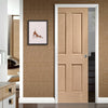 Bespoke Victorian Oak 4 Panel Single Pocket Door - No Raised Mouldings