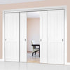 Bespoke Thruslide Victorian Shaker 4P - 4 Sliding Doors and Frame Kit - White Primed