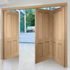 Three Folding Doors & Frame Kit - Victorian 4P Oak Shaker 2+1 - Unfinished
