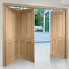 Three Folding Doors & Frame Kit - Victorian 4P Oak Shaker 2+1 - Unfinished