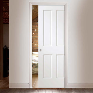 Image: Victorian White Single Evokit Pocket Door - Prefinished