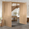Bespoke Thrufold Victorian Oak 4 Panel Folding 2+1 Door - No Raised Mouldings - Prefinished