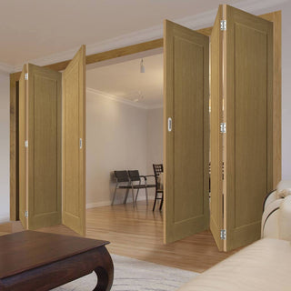 Image: Six Folding Doors & Frame Kit - Walden Oak 3+3 - Unfinished