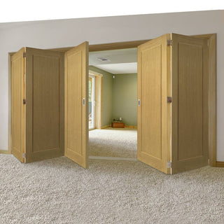 Image: Five Folding Doors & Frame Kit - Walden Oak 3+2 - Unfinished
