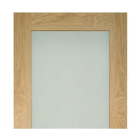 Walden American Oak Veneer Staffetta Quad Telescopic Pocket Doors - Frosted Glass - Unfinished