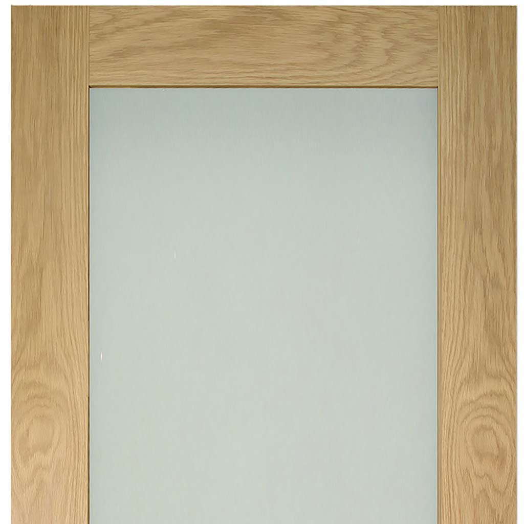Three Folding Doors & Frame Kit - Walden Oak 3+0 - Frosted Glass - Unfinished