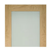 Walden American Oak Veneer Staffetta Twin Telescopic Pocket Doors - Frosted Glass - Unfinished
