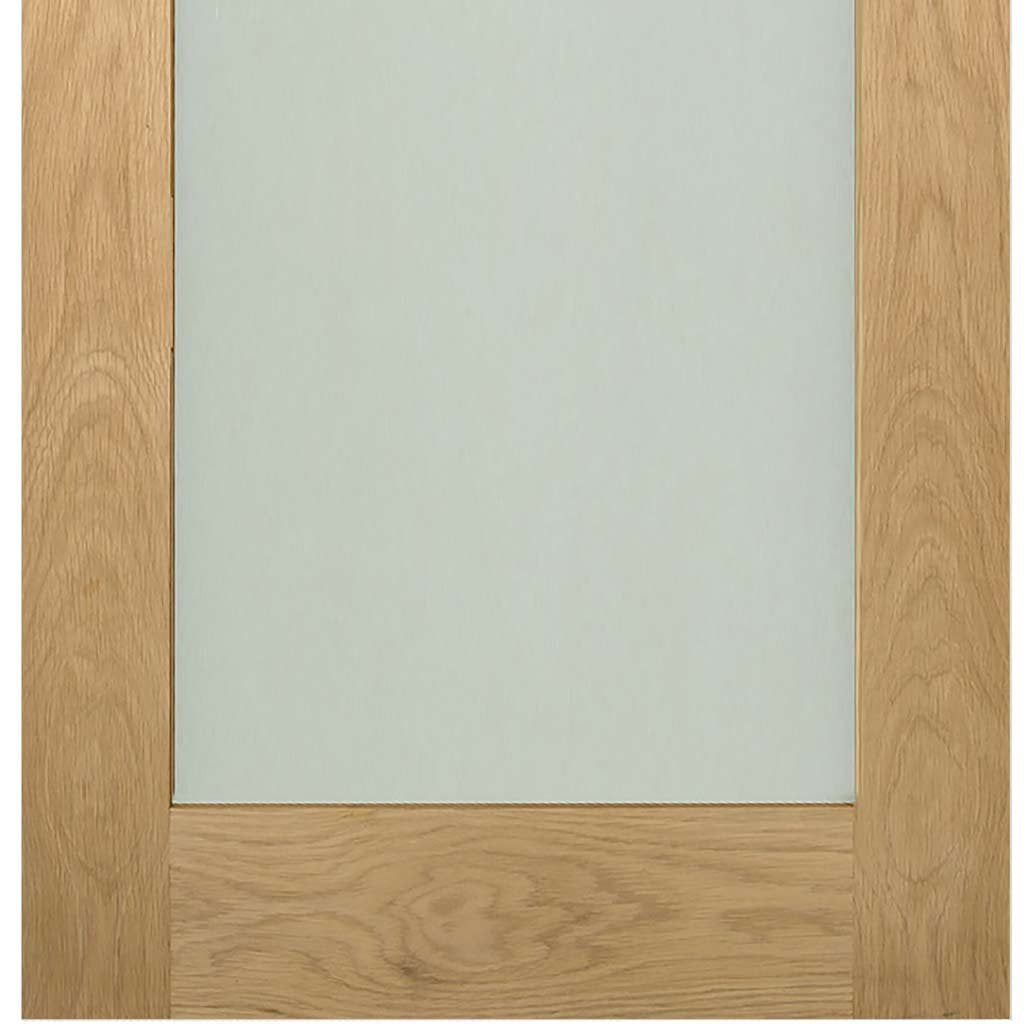 Two Folding Doors & Frame Kit - Walden Oak 2+0 - Frosted Glass - Unfinished