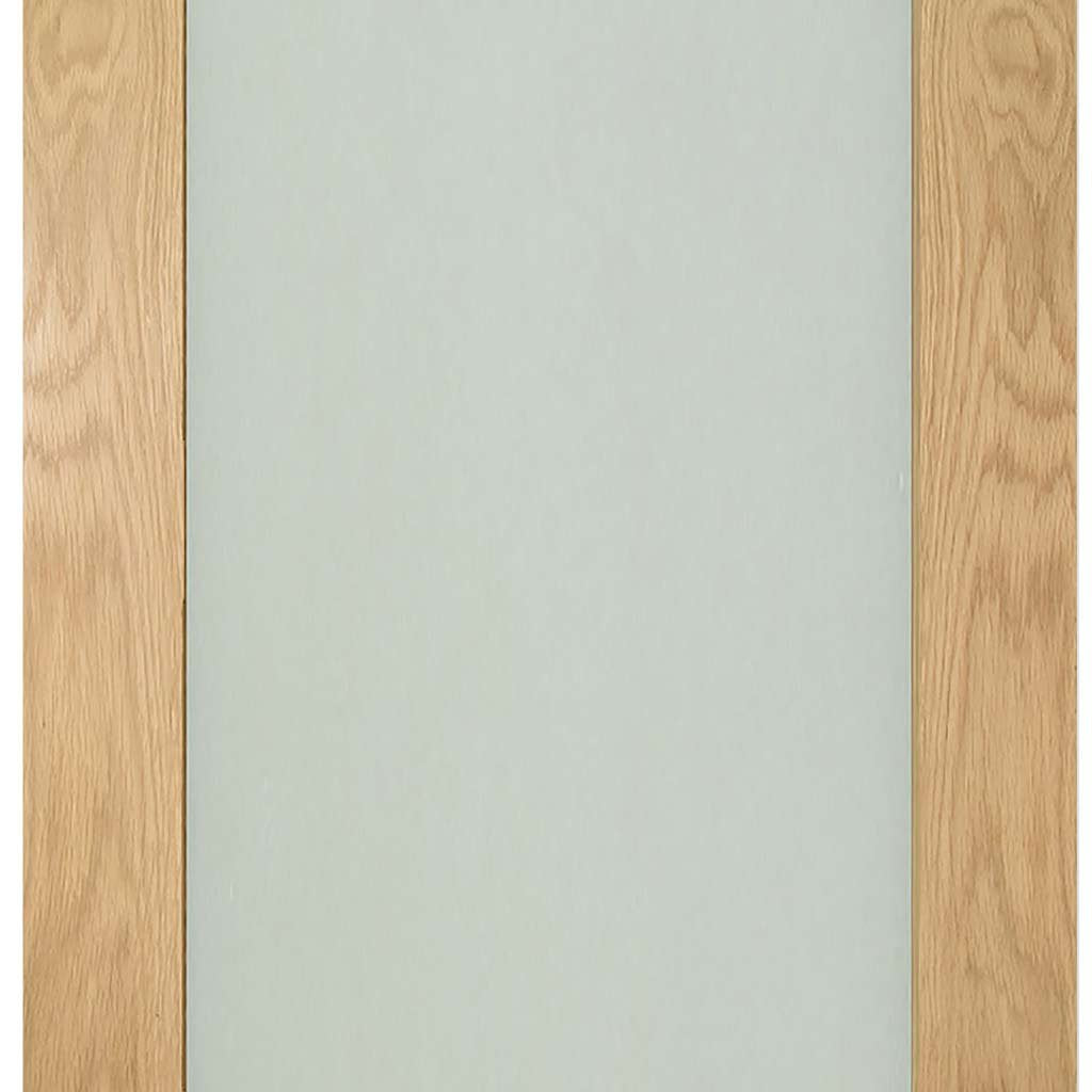 Four Folding Doors & Frame Kit - Walden Oak 3+1 - Frosted Glass - Unfinished