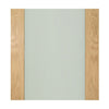 Walden American Oak Veneer Staffetta Twin Telescopic Pocket Doors - Frosted Glass - Unfinished