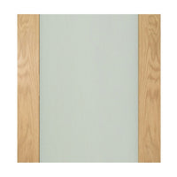 Walden American Oak Veneer Staffetta Twin Telescopic Pocket Doors - Frosted Glass - Unfinished