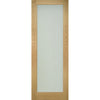 Sirius Tubular Stainless Steel Sliding Track & Walden Oak Door - Frosted Glass - Unfinished