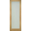 Saturn Tubular Stainless Steel Sliding Track & Walden Oak Double Door - Frosted Glass - Unfinished