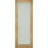 Sirius Tubular Stainless Steel Sliding Track & Walden Oak Double Door - Frosted Glass - Unfinished