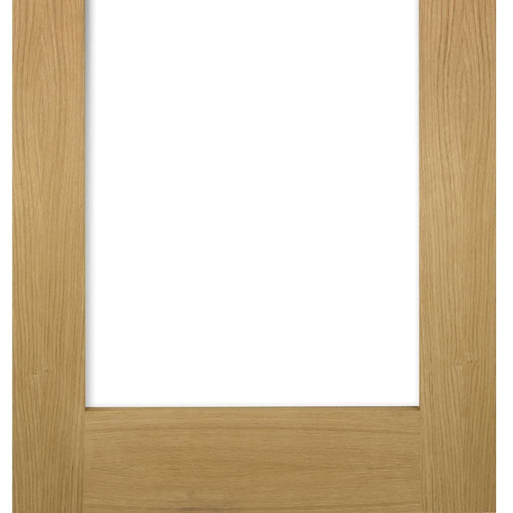 Five Folding Doors & Frame Kit - Walden Oak 3+2 - Clear Glass - Unfinished