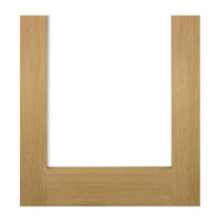 Walden Real American Oak Veneer Double Evokit Pocket Door Detail - Clear Glass - Unfinished