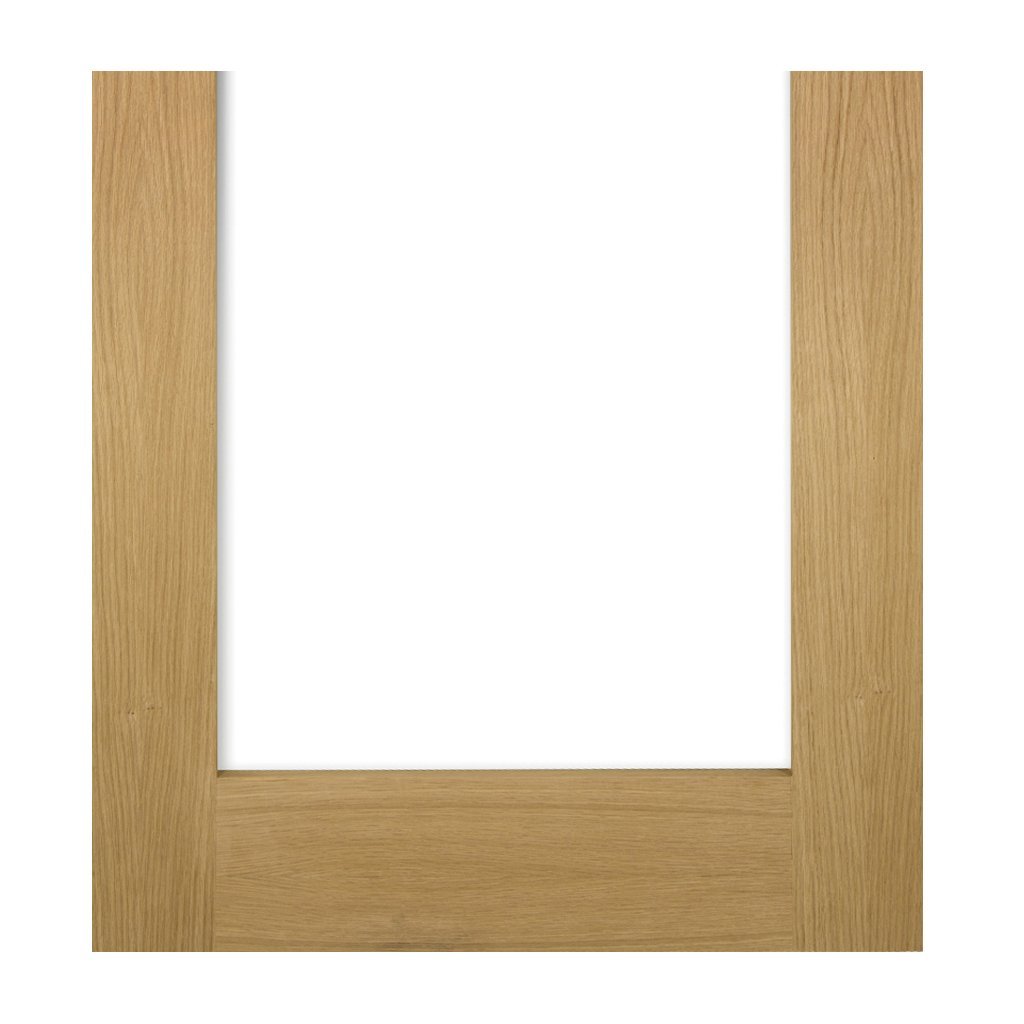 Walden Real American Oak Veneer Double Evokit Pocket Door Detail - Clear Glass - Unfinished