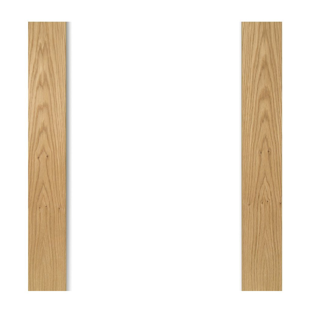 Walden American Oak Veneer Staffetta Twin Telescopic Pocket Doors - Clear Glass - Unfinished