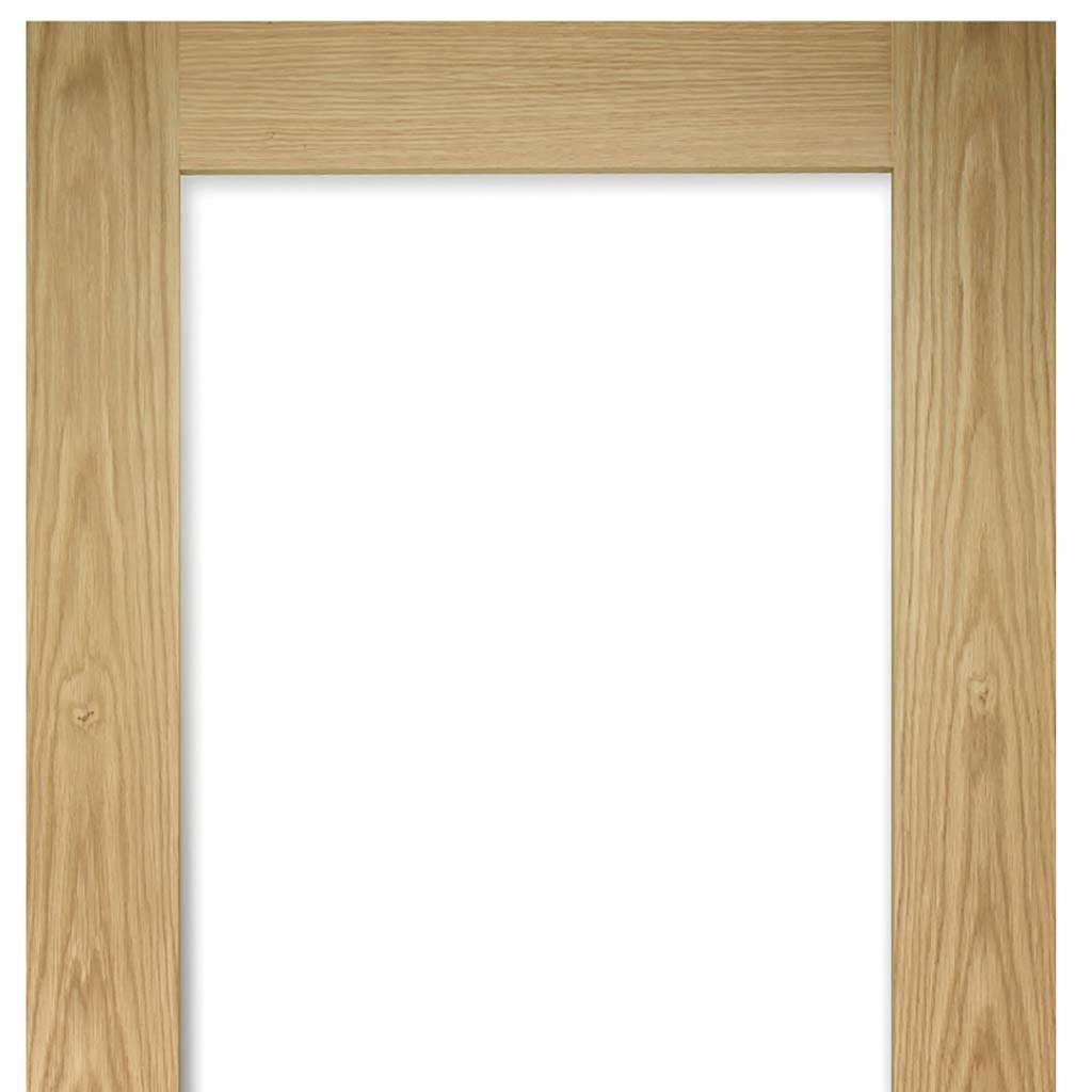 Two Folding Doors & Frame Kit - Walden Oak 2+0 - Clear Glass - Unfinished