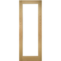 Walden oak veneer interior shaker door with clear safety glass