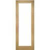 Walden American Oak Veneer Staffetta Quad Telescopic Pocket Doors - Clear Glass - Unfinished