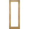 Double Sliding Door & Wall Track - Walden Real American Oak Veneer Door - Clear Glass - Unfinished