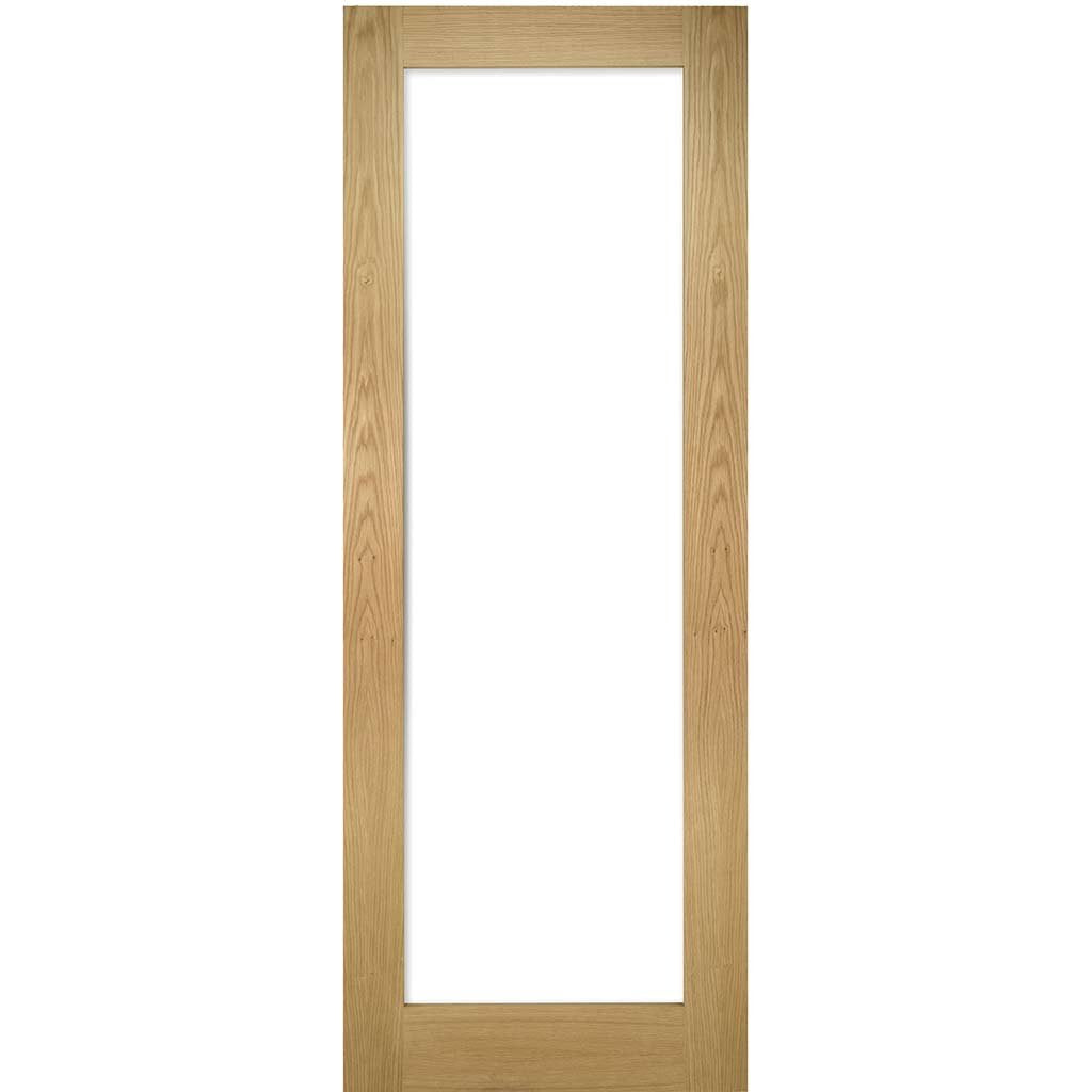 Three Folding Doors & Frame Kit - Walden Oak 3+0 - Clear Glass - Unfinished