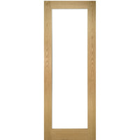 Walden Real American Oak Veneer Single Evokit Pocket Door - Clear Glass - Unfinished