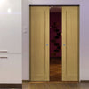 Walden Oak Absolute Evokit Double Pocket Doors - Unfinished