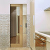 Walden Oak Absolute Evokit Single Pocket Door - Clear Glass - Unfinished