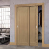 Two Sliding Maximal Wardrobe Doors & Frame Kit - Walden Real American Oak Veneer Door - Unfinished