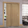 Pass-Easi Two Sliding Doors and Frame Kit - Walden Real American Oak Veneer Door - Unfinished