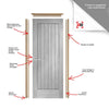 Internal Door and Frame Kit - Vancouver Walnut 5 Panel Flush Internal Door - Prefinished