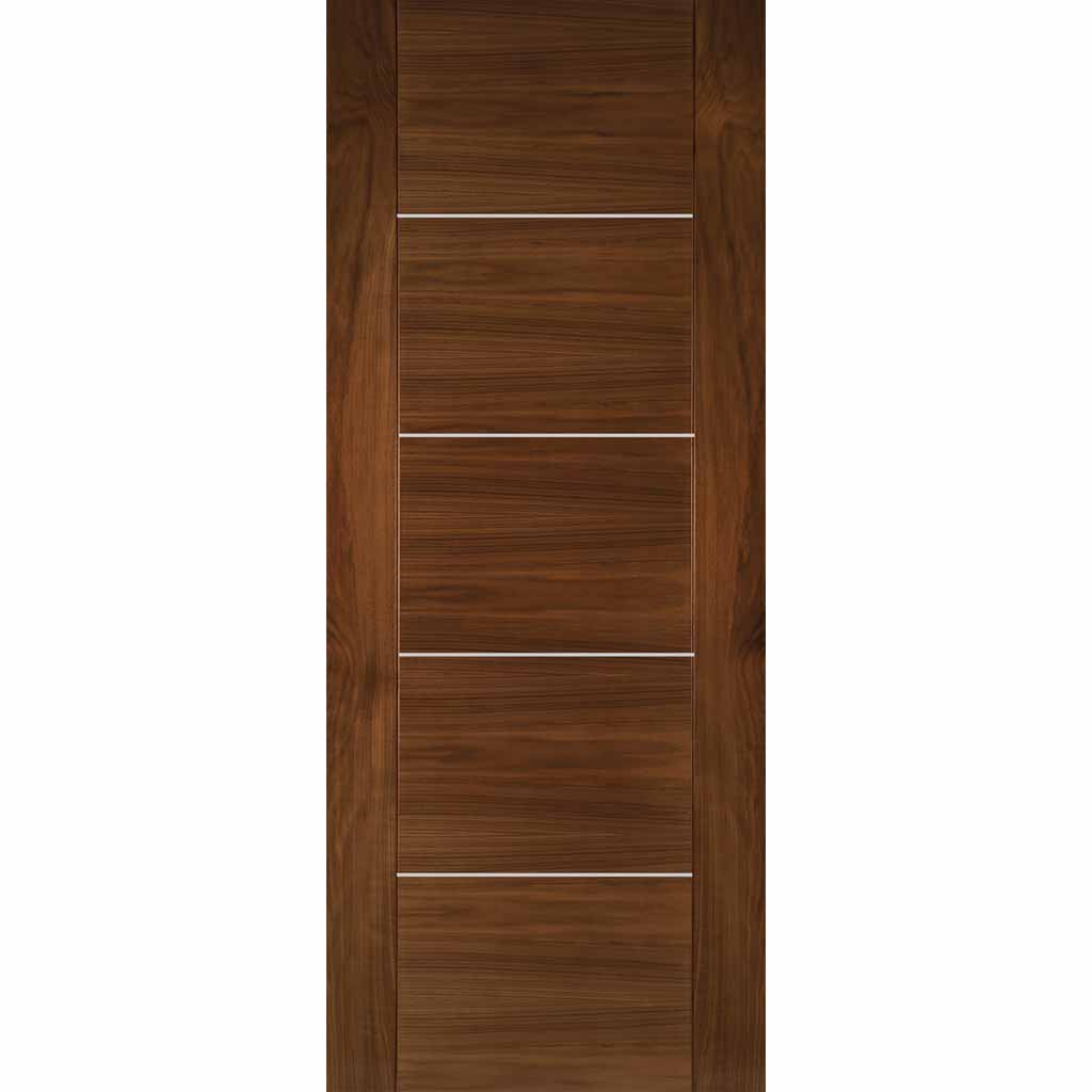 Valencia Walnut Staffetta Quad Telescopic Pocket Doors - Prefinished