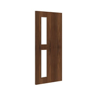 Bespoke Fire Door - Flush American Black Walnut Veneer - 30 Minute Fire Rated - Clear Glass - 07 - Prefinished