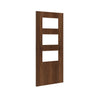 Bespoke Fire Door - Flush American Black Walnut Veneer - 30 Minute Fire Rated - Clear Glass - 03 - Prefinished