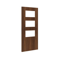 Bespoke Fire Door - Flush American Black Walnut Veneer - 30 Minute Fire Rated - Clear Glass - 03 - Prefinished