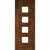 Top Mounted Black Sliding Track & Door - Valencia Glazed Walnut Door - Prefinished