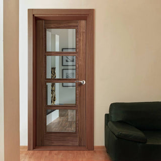 Image: vancouver walnut 4l door clear safety glass pre fi