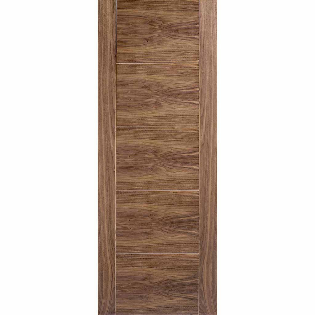 Bespoke Thruslide Vancouver Walnut 5P Flush Door - 2 Sliding Doors and Frame Kit - Prefinished