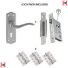 Warwick Old English Lever on Backplate - Key - Matt Gun Metal Handle Pack