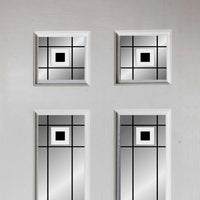 White PVC washington door with grained faces 4 decraresin 3 style toughened glass 