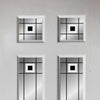 White PVC washington door with grained faces 4 decraresin 3 style toughened glass 