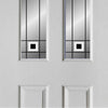 White PVC washington door with grained faces 4 decraresin 3 style toughened glass 