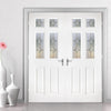 Washington Grained Internal PVC Door Pair - 4 Bevels on Glass