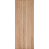 Top Mounted Black Sliding Track & Double Door - Wexford Oak Panel Doors - Unfinished